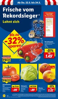 Paprika im aktuellen Lidl Prospekt (Ulm) Paprika im Lidl Prospekt "LIDL LOHNT SICH" mit 66 Seiten (Ulm)