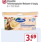 Toilettenpapier Balsam 4-lagig Angebote von Alouette bei Rossmann Chemnitz für 3,69 €