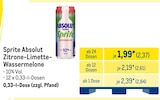 Sprite Absolut Zitrone-Limette-Wassermelone im Angebot bei METRO in Dortmund Sprite Absolut Zitrone-Limette-Wassermelone Angebote von Absolut bei METRO Dortmund für 2,37 €