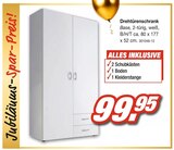 Drehtürenschrank für 99,95 € bei Möbel AS im Angebot Drehtürenschrank im aktuellen Möbel AS Prospekt