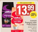Espresso oder Caffè Crema im Angebot bei WEZ in Bad Oeynhausen Espresso oder Caffè Crema Angebote von Lavazza bei WEZ Bad Oeynhausen für 13,99 €