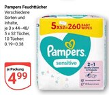 Feuchttücher im Angebot bei GLOBUS in Pulheim Feuchttücher Angebote von Pampers bei GLOBUS Pulheim für 4,99 €