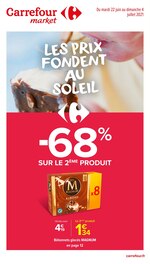 Catalogue Carrefour Market à Joinville-le-Pont, avec 20 pages Prospectus Carrefour Market à Joinville-le-Pont, "Les prix fondent au soleil", 20 pages, 22/06/2021 - 04/07/2021
