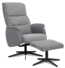Fauteuil relax pivotant tissu + repose pied Billy dans le catalogue But