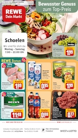 Lebensmittel im REWE Prospekt in Kleve Aktueller REWE Prospekt mit Lebensmittel, "Dein Markt", Seite 1