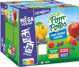 Gourdes compotes sans sucres ajoutés pomme, pomme myrtille, pomme mirabelle, pomme framboise - Pom'Potes dans le catalogue Intermarché Hyper