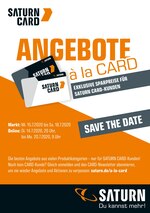 Saturn Prospekt für Ostfildern mit 1 Seiten Saturn Prospekt für Ostfildern: "ANGEBOTE a la CARD", 1 Seiten, 13.07.2020 - 20.07.2020