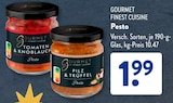 Tomaten & Knoblauch Pesto im Angebot bei ALDI SÜD in Neuss Tomaten & Knoblauch Pesto Angebote von GOURMET FINEST CUISINE bei ALDI SÜD Neuss für 1,99 €