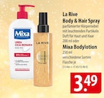 La Rive Body & Hair Spray oder Mixa Bodylotion Angebote bei famila Nordost Buchholz für 3,49 €