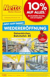 Aktueller Netto Marken-Discount Discounter Prospekt in Gelsenkirchen und Umgebung, "Wiedereröffnung - 10% auf ALLES" mit 4 Seiten, 09.12.2025 - 13.12.2025
