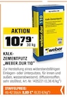 Kalk-Zementputz "weber.dur 110" im OBI Prospekt Kalk-Zementputz "weber.dur 110" von weber im aktuellen OBI Prospekt für 9,89 €