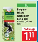 Biogreno Frische Weidemilch Kuh & Kalb bei famila Nordost im Walsrode Prospekt für 1,11 €