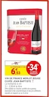Vin de France Merlot Rouge - Cuvée Jean Baptiste en promo chez Intermarché Super Beaune à 6,53 €