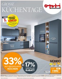 Opti-Wohnwelt Prospekt: "Große Küchentage", 8 Seiten, 26.09.2025 - 25.10.2025