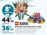 Bouquet de fleurs - LEGO ICONS en promo à 36,99 € chez Hyper U Bouquet de fleurs - LEGO ICONS dans le catalogue Hyper U