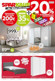 Bett im aktuellen Sparkauf Prospekt (Heilbronn) Bett im Sparkauf Prospekt "20% MIT GUTSCHEINEN ODER TASCHE SPAREN" mit 8 Seiten (Heilbronn)
