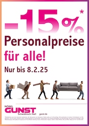 GUNST Prospekt für Aspach: "Personalpreise für alle!", 1 Seite, 31.01.2025 - 08.02.2025