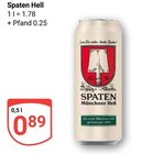 Münchner Hell im Angebot bei GLOBUS in Kaarst Münchner Hell Angebote von Spaten bei GLOBUS Kaarst für 0,89 €