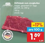 Hüftsteak vom Jungbullen Angebote von Gut Ponholz bei Netto Marken-Discount Wolfsburg für 1,89 €