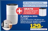 Air 2000 Luftreiniger von Bosch für 129,00 € bei EURONICS im Angebot Air 2000 Luftreiniger von Bosch im aktuellen EURONICS Prospekt