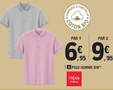Polo homme bio - TISSAIA BASICS en promo chez E.Leclerc Polo homme bio - TISSAIA BASICS dans le catalogue E.Leclerc