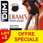 Lot de 2 collants "Diam's" Voile Galbé - DIM en promo chez Carrefour Lot de 2 collants "Diam's" Voile Galbé - DIM dans le catalogue Carrefour