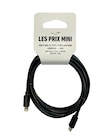 Cable USB 2.0 Type-C/lightning - 1,5 m - noir - Les Prix Mini - Les Prix Mini en promo chez Bureau Vallée Cable USB 2.0 Type-C/lightning - 1,5 m - noir - Les Prix Mini - Les Prix Mini dans le catalogue Bureau Vallée