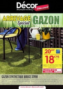 Prospectus Décor Discount de la semaine "ARRIVAGE Spécial GAZON" avec 1 page, valide du 15/04/2024 au 01/06/2024 pour Onet-le-Château et alentours