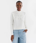 Pull en laine à strass et perles femme - GEMO dans le catalogue Gémo