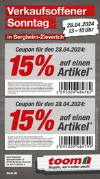 toom Baumarkt Prospekt für Titz: "Verkaufsoffener Sonntag", 1 Seite, 28.04.2024 - 28.04.2024