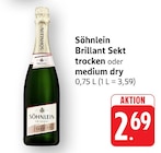 Brillant Sekt trocken Angebote von Söhnlein bei EDEKA Mannheim für 2,69 €