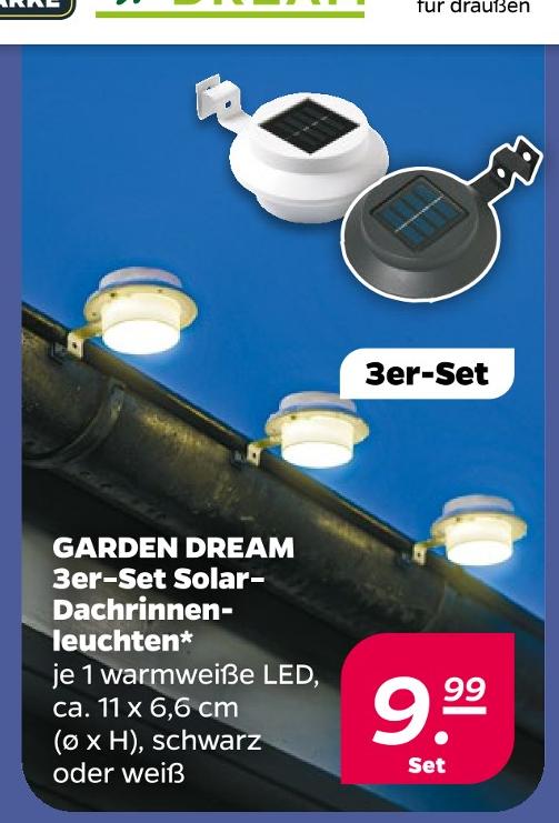 3er-Set Solar-Dachrinnenleuchten