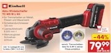 Akku-Winkelschleifer TC-WS 18 Li Kit im Angebot bei Netto Marken-Discount in Weiden Akku-Winkelschleifer TC-WS 18 Li Kit Angebote von Einhell bei Netto Marken-Discount Weiden für 79,99 €