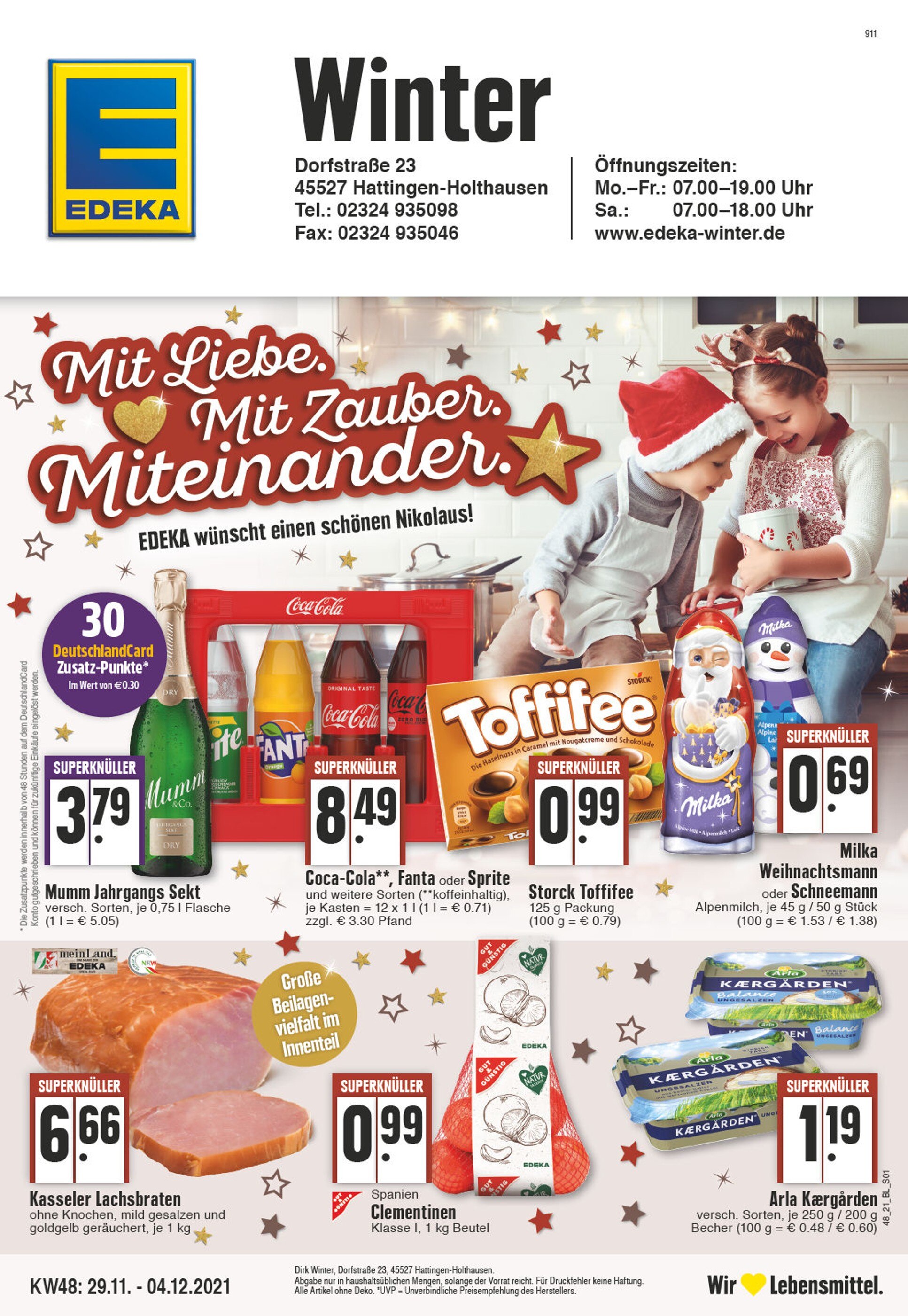 EDEKA Prospekt für Hattingen mit 24 Seiten EDEKA Prospekt für Hattingen: "Aktuelle Angebote", 24 Seiten, 29.11.2021 - 04.12.2021