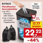 Aktuelles Pfandflaschen Sammelbehälter Angebot bei Netto Marken-Discount in Koblenz ab 22,22 €