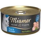 Miamor Feine Filets naturelle Thun & Shrimps 80 g bei Zookauf im Jessen Prospekt für 0,99 €