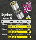 Hornbach Mönchengladbach - Kupplung - Kontur TH Angebot im Prospekt Kupplung - Kontur TH bei Hornbach im Mönchengladbach Prospekt für 2,70 €