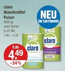 Waschmittel Pulver im V-Markt Prospekt Waschmittel Pulver von claro im aktuellen V-Markt Prospekt für 4,49 €