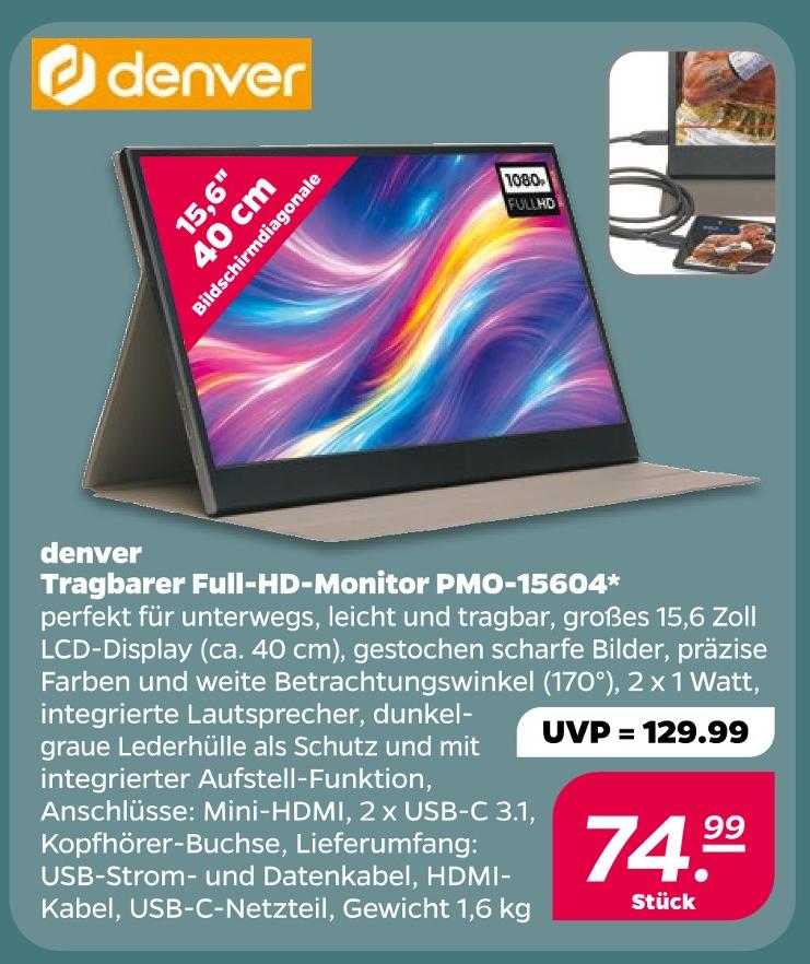 Tragbarer Full-HD-Monitor PMO-15604