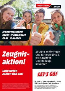 Handy im MediaMarkt Saturn Prospekt "Zeugnisaktion! Gute Noten zahlen sich aus!" mit 1 Seiten (Karlsruhe)