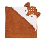 Sortie de bain biche en coton écru et caramel 100x100 dans le catalogue Maisons du Monde