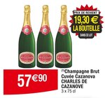 Champagne Brut Cuvée Cazanova - CHARLES DE CAZANOVE en promo chez Cora Neuville-en-Ferrain à 57,90 €
