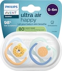 Schnuller ultra air happy Silikon, blau/mint, 0-6 Monate im dm-drogerie markt Prospekt Schnuller ultra air happy Silikon, blau/mint, 0-6 Monate von PHILIPS AVENT im aktuellen dm-drogerie markt Prospekt für 6,95 €