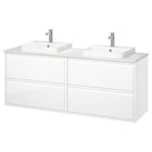 Waschbeckenschr./2Waschb./2Mischba. Hochglanz weiß/weiß marmoriert von ÄNGSJÖN / BACKSJÖN für 809,00 € bei IKEA im Angebot Waschbeckenschr./2Waschb./2Mischba. Hochglanz weiß/weiß marmoriert von ÄNGSJÖN / BACKSJÖN im aktuellen IKEA Prospekt