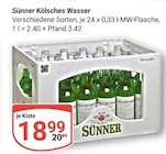 Kölsches Wasser Angebote von Sünner bei GLOBUS Kerpen für 18,99 €