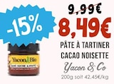 Pâte à tartiner cacao noisette - Yacon & Co - Naturalia Pâte à tartiner cacao noisette - Yacon & Co à 8,49 € dans le catalogue Naturalia