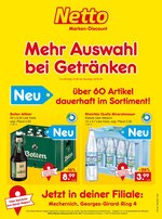 Netto Marken-Discount Prospekt "Mehr Auswahl
bei Getränken", 2 Seiten, für Zülpich, 24.02.2020 - 29.02.2020 Netto Marken-Discount Prospekt "Mehr Auswahl
bei Getränken", 2 Seiten, für Zülpich, 24.02.2020 - 29.02.2020