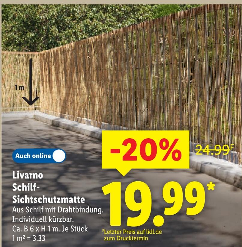 Schilf-Sichtschutzmatte