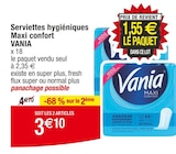 Promo Serviettes hygiéniques Maxi confort à 3,10 € dans le catalogue Cora à Franconville