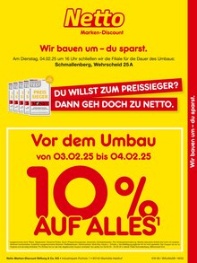 Aktueller Netto Marken-Discount Prospekt "Vor dem Umbau 10% AUF ALLES." Seite 1 von 2 Seiten für Schmallenberg